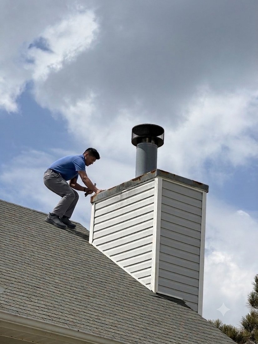 Newly swept and inspected residential chimney